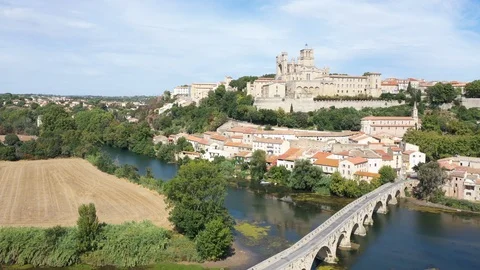 Aerial view of Beziers Stock Footage 117970173