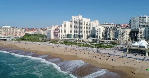 Aerial view of Biarritz Stock Footage 75173792