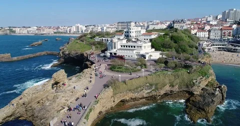 Aerial view of Biarritz Stock Footage 75173923