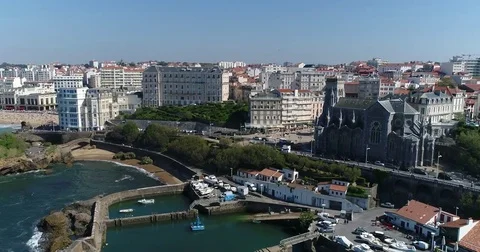 Aerial view of Biarritz Stock Footage 75173965