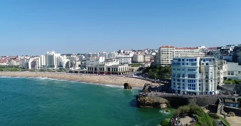Aerial view of Biarritz Stock Footage 75173984