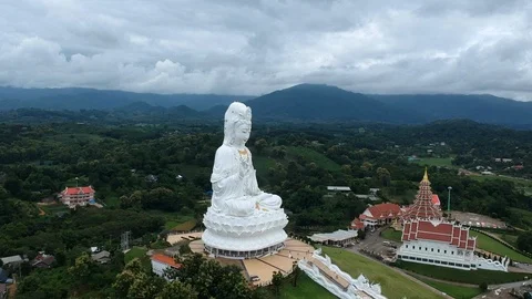 Aerial View Big Buddha Statue Chiang Rai Thailand Video stock 120551981