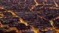 Aerial view, big city day to night timelapse, energy consumption HD Footage