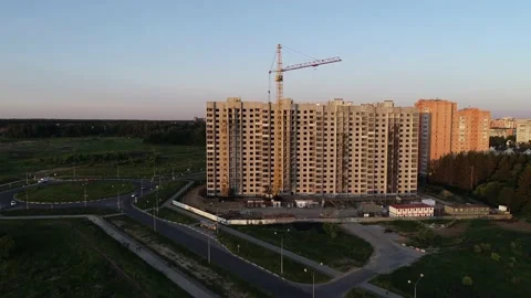 Aerial view big construction crane. Construction crane on a building background. Stock Footage 151859535