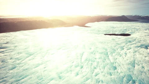 Aerial view of big glacier Видео 238991676