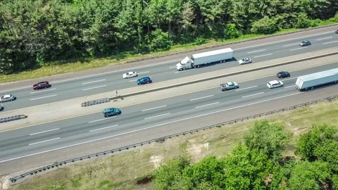 Aerial view of a big highway Stock Footage 132376098
