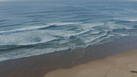 Aerial View Of Big Sandy Beach And Ocean Waves Stock Footage 128845172