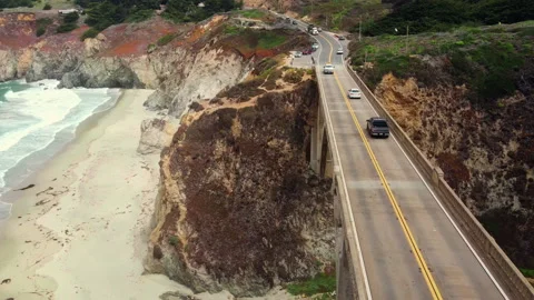 Aerial view of Big Sur and Rocky Creek B... | Stock Video | Pond5