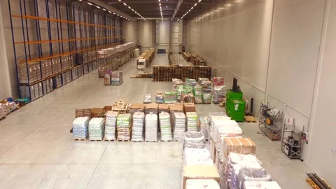 Aerial view in a big warehouse 库存影片 218599816
