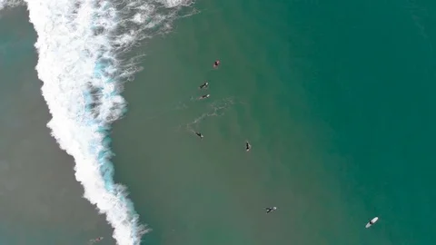 Aerial view of a big wave moving towards a beach, Sydney, Austalia, 4K 動画素材 105522633