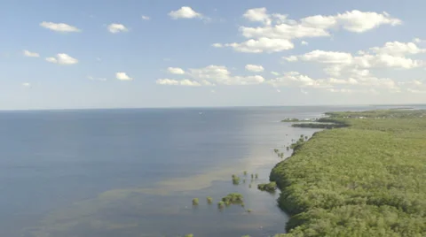 Aerial View of Biscayne National Park near Miami, Florida Stock Footage 26071453