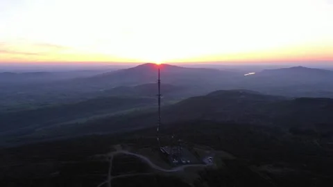 Aerial View from Black Mountain, Cooley Mountains, County Louth, Ireland Stock Footage 312055529