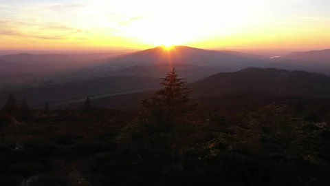 Aerial View from Black Mountain, Cooley Mountains, County Louth, Ireland Stock Footage 312055541