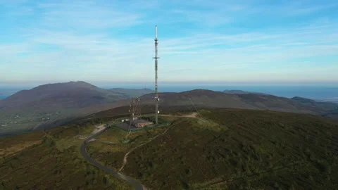Aerial View from Black Mountain, Cooley Mountains, County Louth, Ireland Stock Footage 312055567
