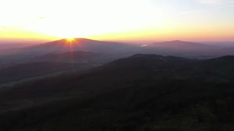 Aerial View from Black Mountain, Cooley Mountains, County Louth, Ireland Stock Footage 313481529