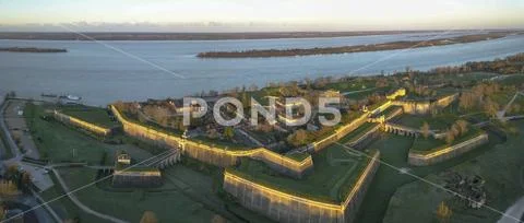 Aerial view, Blaye Citadel, UNESCO world heritage site in Gironde, France Stock Photos