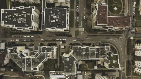 Aerial View On Blocks. Top Down Shot Stock Photos
