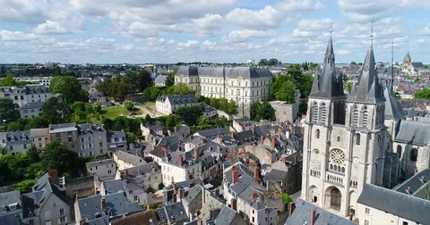 Aerial view of Blois Stock Footage 76697023