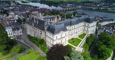 Aerial view of Blois Stock Footage 76697326