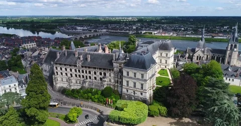 Aerial view of Blois Stock Footage 76697409