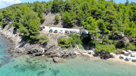 Aerial view of blue sea surface with light reflections. Stock Footage 107989529