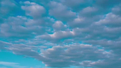 Aerial view of blue sky with clouds and sun shining Stock Footage 309567685