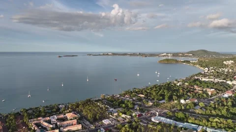 Aerial view of Bo Phut Beach of Koh Samui Thailand 스톡 동영상 266786337