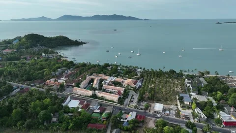 Aerial view of Bo Phut Beach in Koh Samui Thailand Stock-Footage 266796685