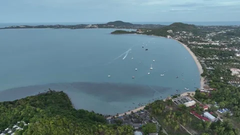Aerial view of Bo Phut Beach in Koh Samui Thailand Stock Footage 266798112