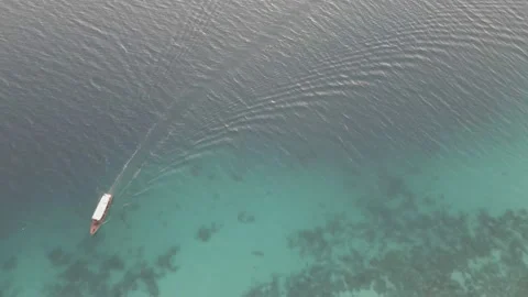 Aerial View with a Boat Stock Footage 183165122