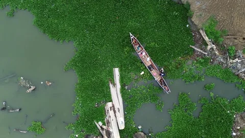 Aerial view of a boat Stock Footage 255350080
