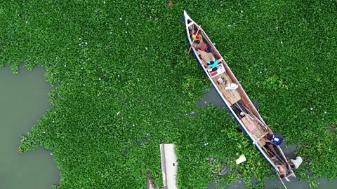 Aerial view of a boat Video stock 255350312