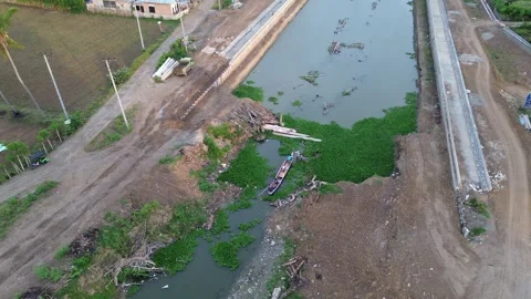 Aerial view of a boat Video stock 255350849