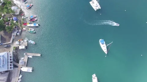 Aerial view of boats Stock Footage 63427016