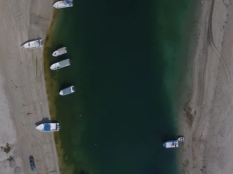 Aerial View Of  Boats Stock Footage 80400755