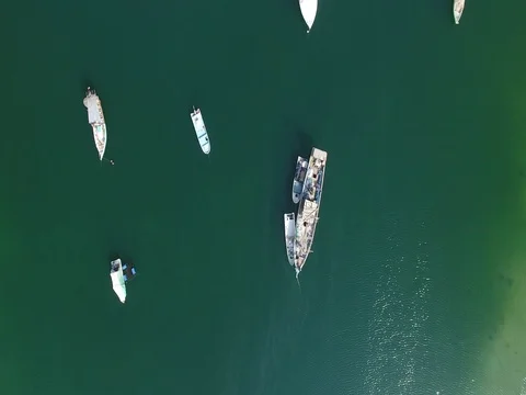 Aerial View Of  Boats Video stock 80400825