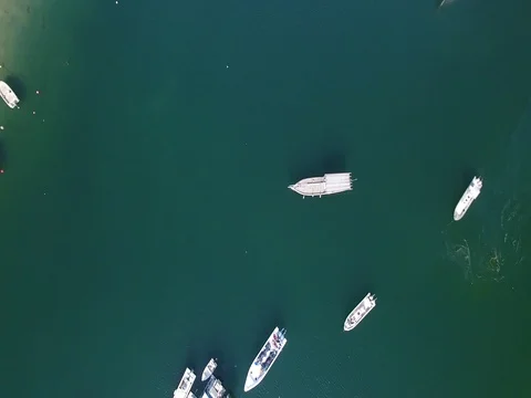 Aerial View Of  Boats Stock Footage 80400831