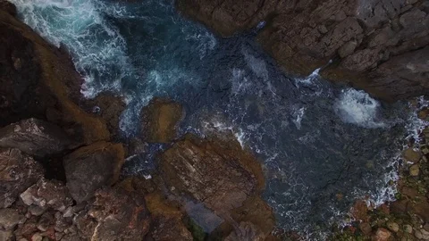 Aerial view of Boca do Inferno, Hell's Mouth, Cascais, Portugal Stock Footage 75622258