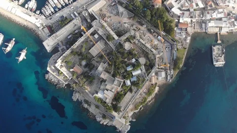 Aerial View Bodrum Castle Stock Footage 111090847