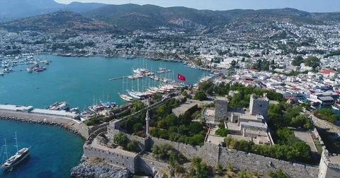 Aerial View Of Bodrum In Turkey Stock Footage 77381921
