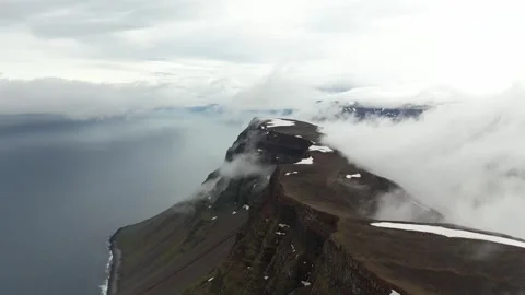 Aerial view of Bolafjall Observation Deck, Iceland. Stock Footage 340000342