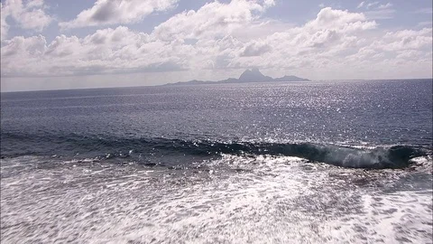 Aerial view Bora Bora Pacific Ocean French Polynesia Stock-Footage 80170236