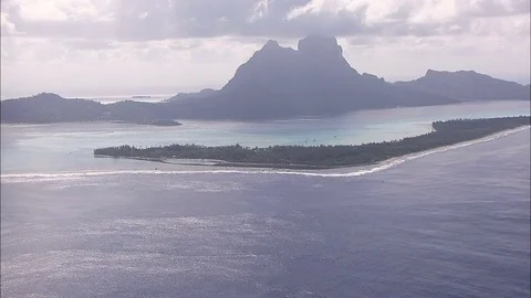 Aerial view Bora Bora Pacific Ocean French Polynesia Stock-Footage 80170247