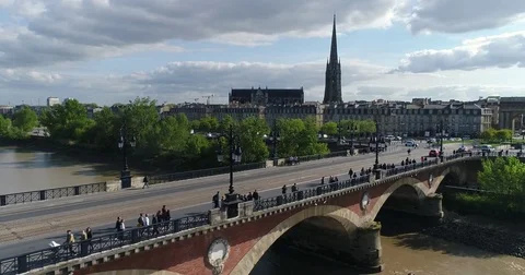 Aerial view of Bordeaux Stock Footage 75183880