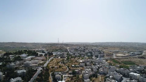 Aerial view of border between Kiryat Arba and Hebron. Israel.  DJI_0003-01 Video stock 123662813