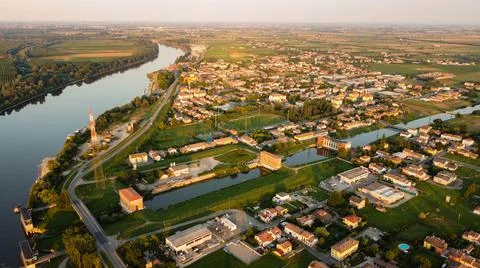 Aerial view of Boretto, Emilia Romagna. Italy Stock Photos