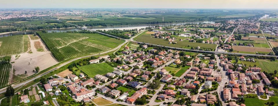Aerial view of Boretto, Emilia Romagna. Italy Stock Photos