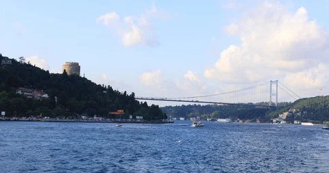 Aerial view of bosphorus with bridge Video stock 102176267