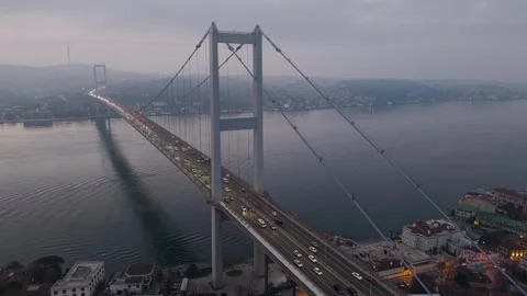 Aerial view of Bosphorus Bridge in Istanbul Stock Footage 341272004