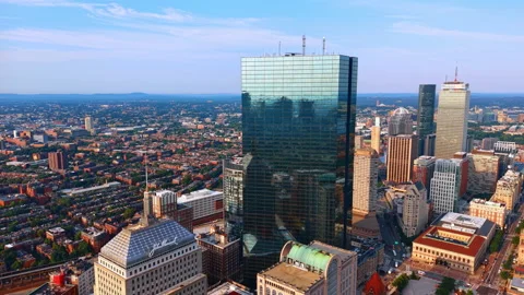 Aerial view of Boston Back Bay skyline Stock Footage 340550846